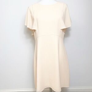 Kensie Peach Flowy Ruffle Sleeve Dress Short